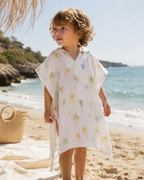 Palm Tree Muslin Hooded Poncho