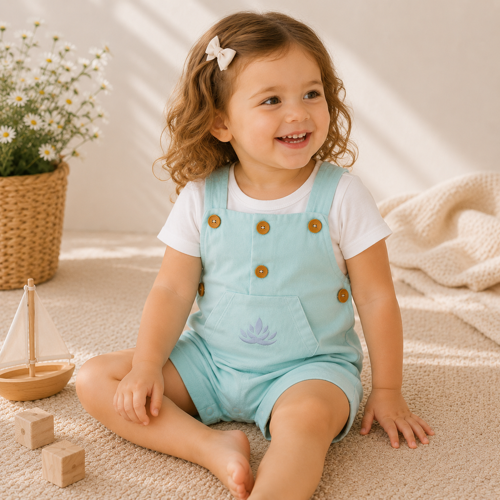 Blue Cotton Romper
