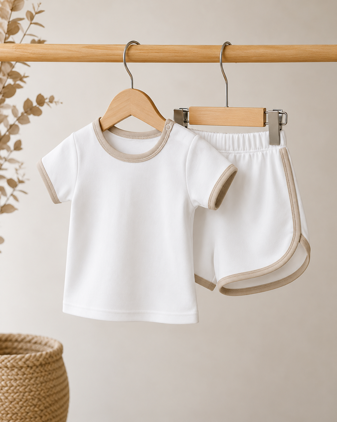 Summer Vibes Ivory T-Shirt & Shorts Set