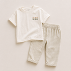 Breezy Green Muslin T-Shirt & Pants Set