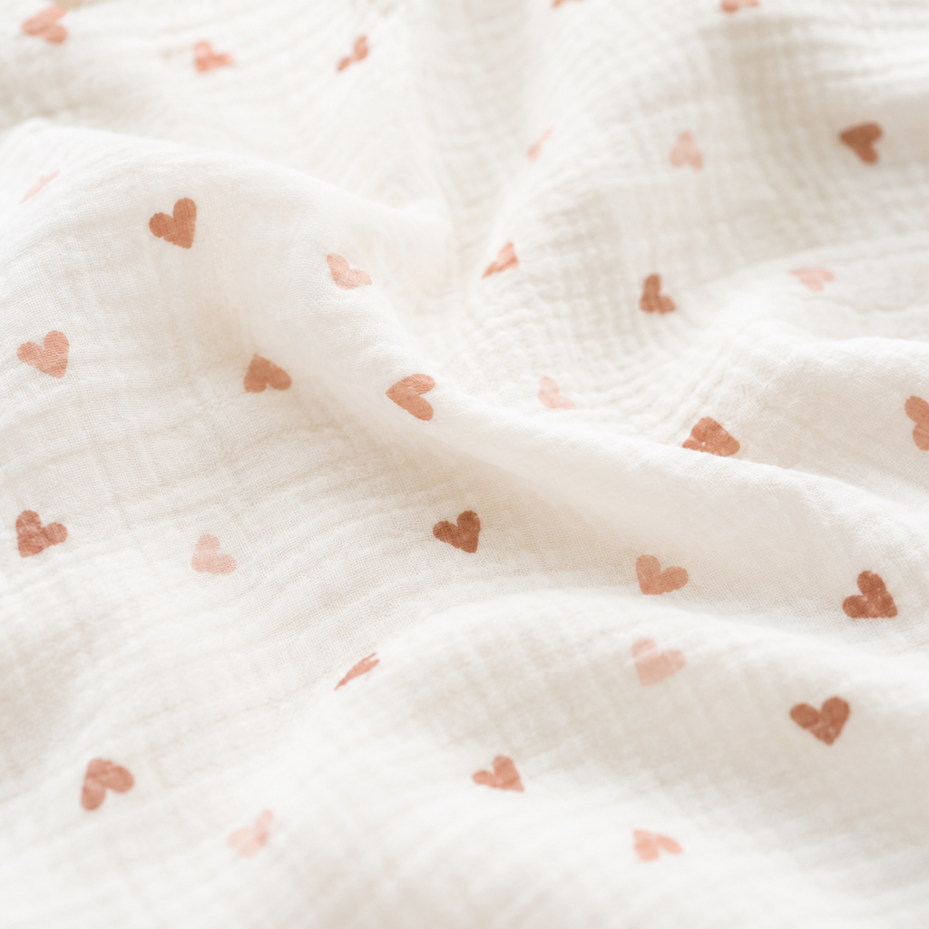 Little Hearts Muslin Blanket