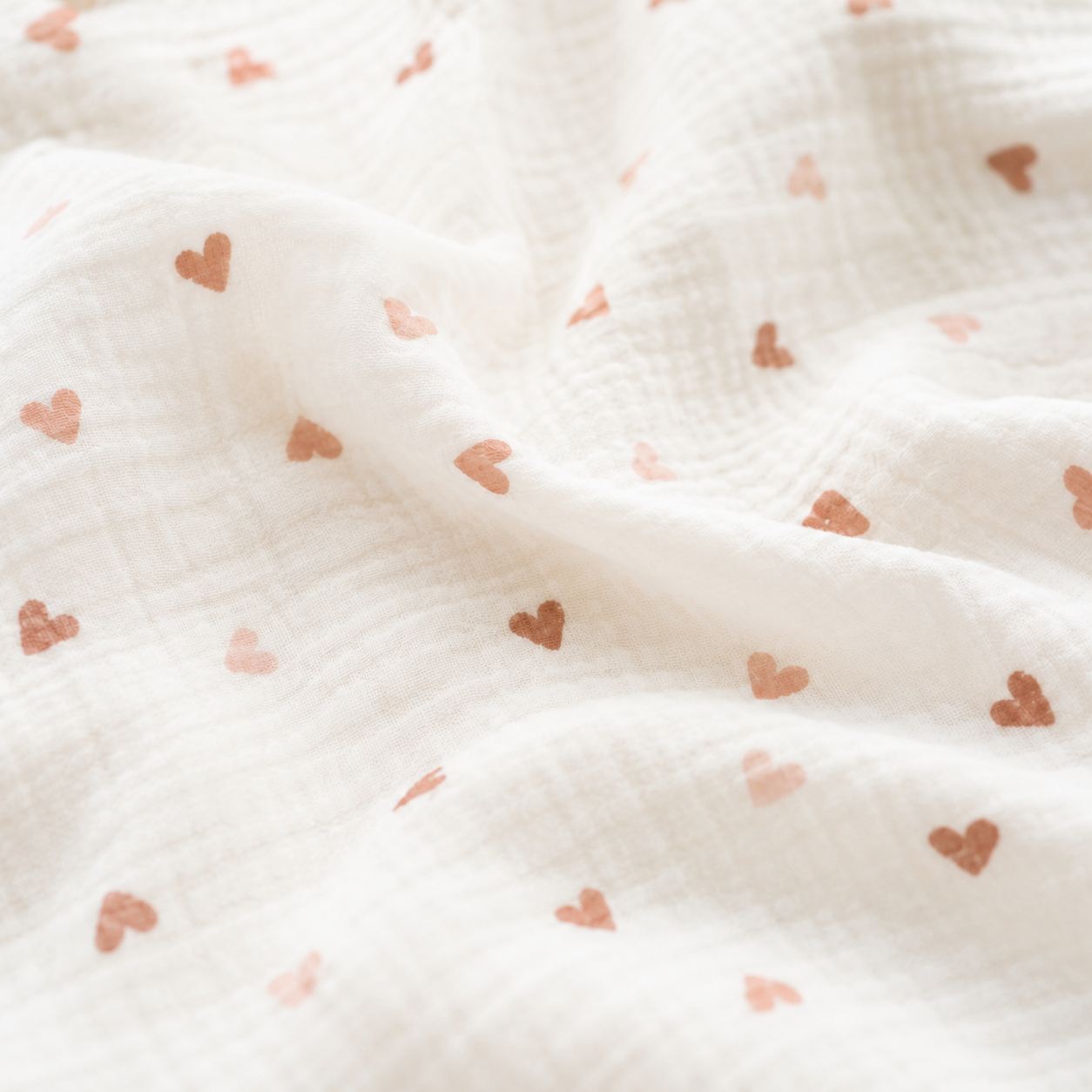 Little Hearts Muslin Blanket