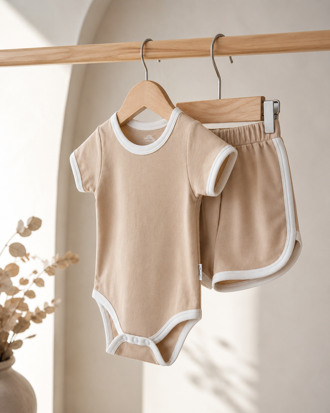 Camel Baby Bodysuit & Shorts Set