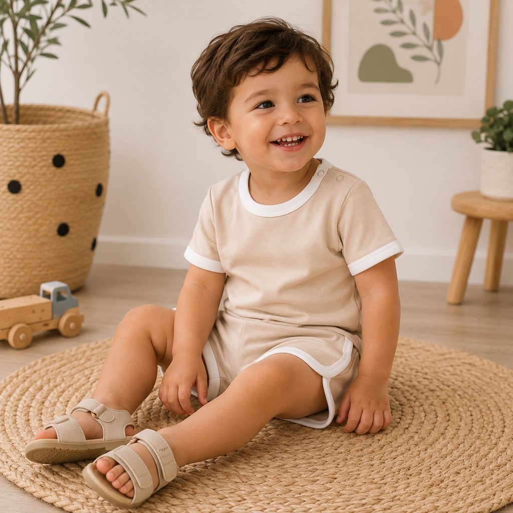 Summer Vibes Camel T-Shirt & Shorts Set