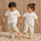 Breezy Green Muslin T-Shirt & Pants Set