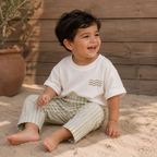 Breezy Green Muslin T-Shirt & Pants Set